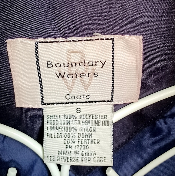 EUC Vintage Boundary Waters Down Filled Real Fur Trim Coat - Women's size Small - Picture 9 of 12